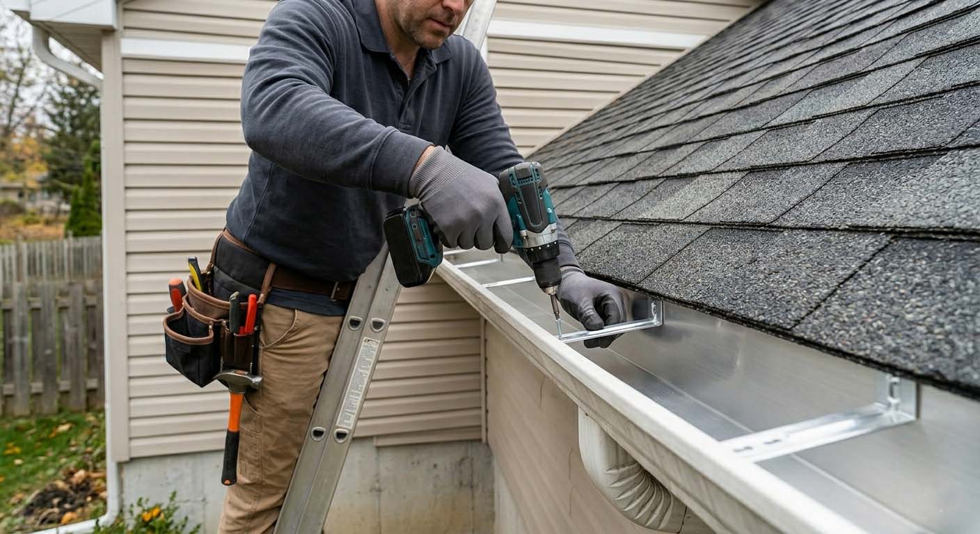 Water dripping behind eavestrough on Edmonton home