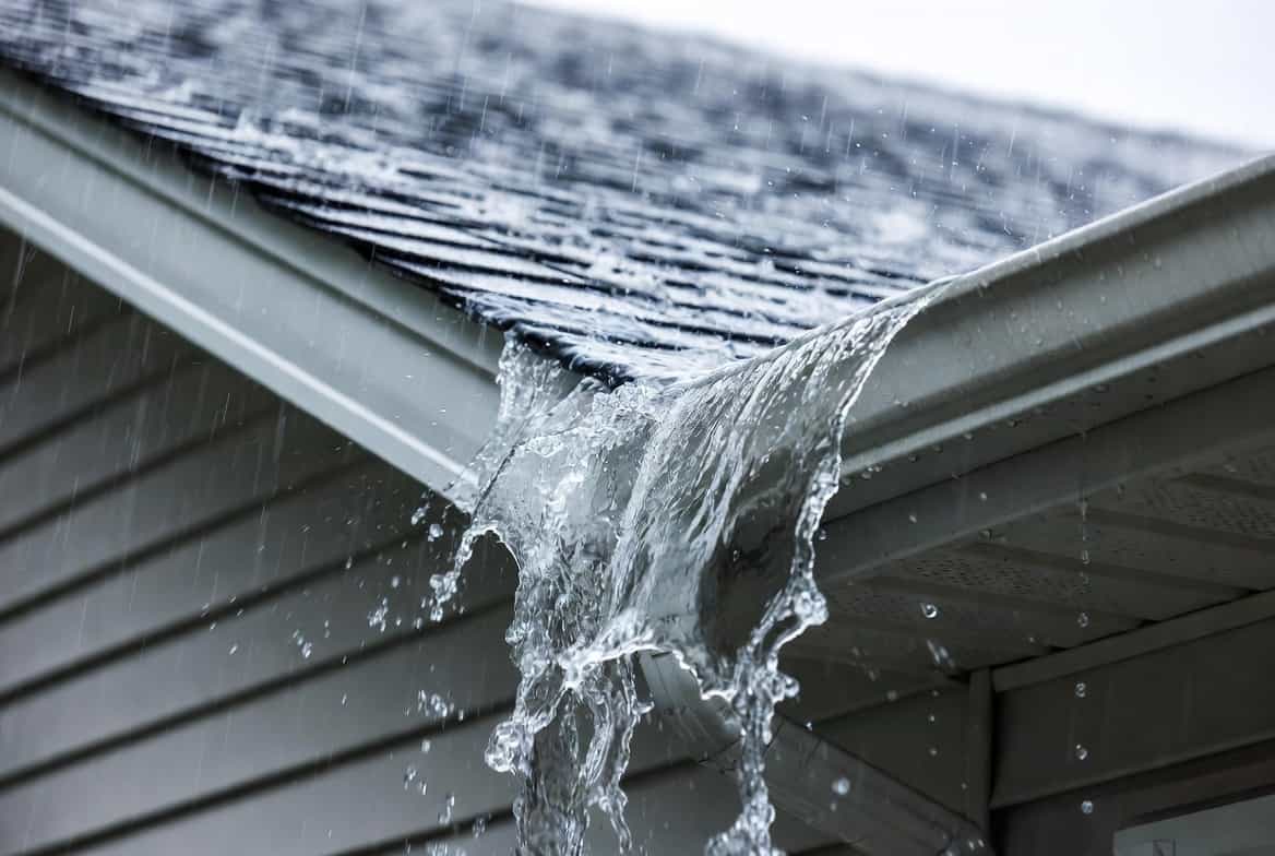 Overflowing gutters in Edmonton