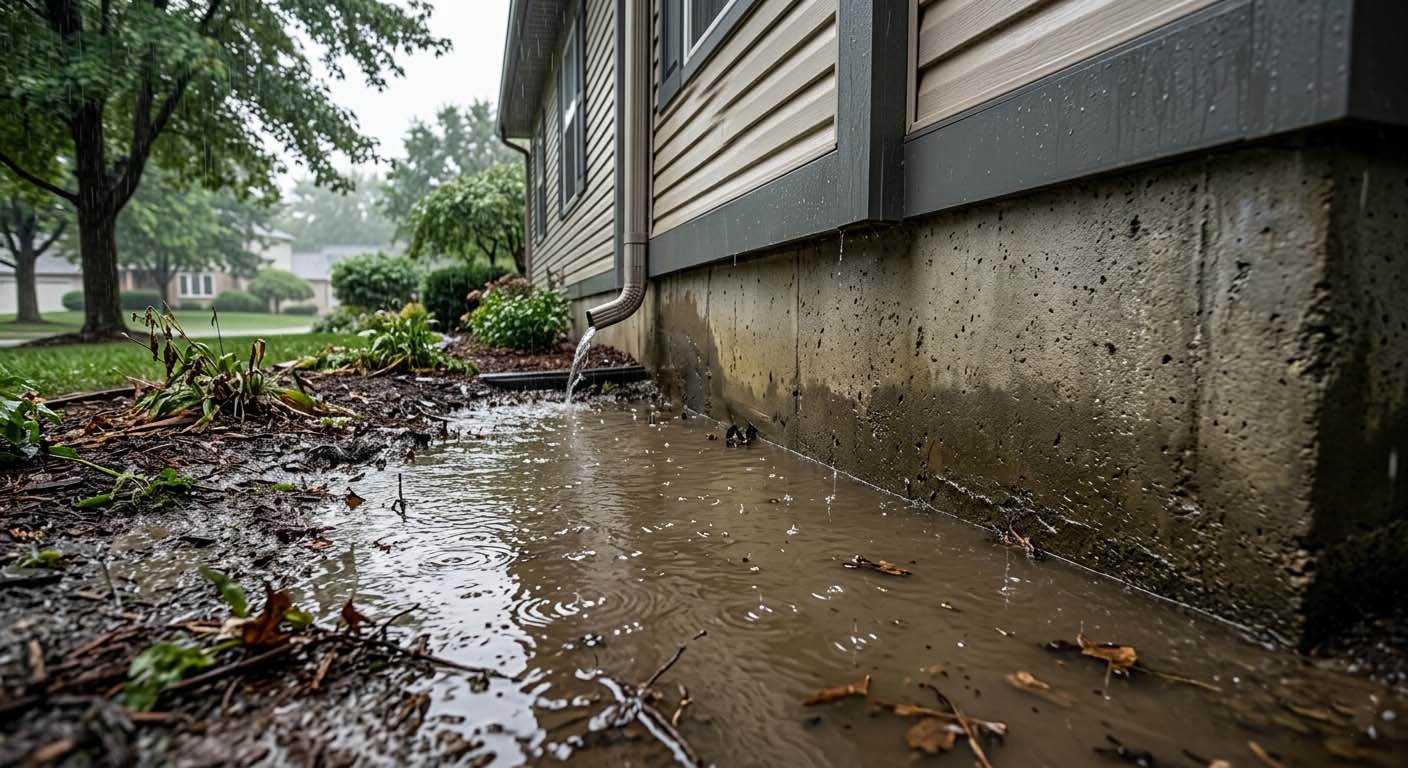 Pooling water around foundation in Edmonton Alberta