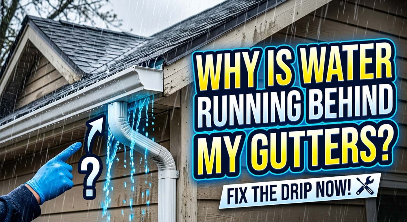 Water running behind gutters and damaging fascia on an Edmonton home